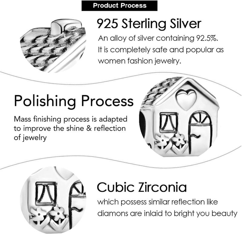 VALGACLS 925 Sterling Silver Family Love Mom Mouse Heart Charms for Bracelets Necklace Valentine's Day Mother's Day Jewelry Charm for Women - Image 5